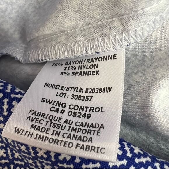 NWT Swing Control Masters Tummy Control Maria Blue Geometric Golf Shorts Size 8 - Picture 11 of 12